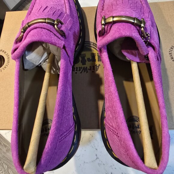 Dr. Martens Adrian Snaffle Repello Emboss Suede Kiltie Loafers Pink MENS SZ 10 - Picture 8 of 16